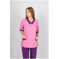 Блуза MedLife Uniforms Ариэль с цветной вставкой вдоль шеи