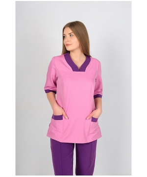 Блуза MedLife Uniforms Аріель з кольоровою вставкою вздовж шиї