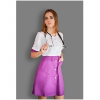 Халат MedLife Uniforms Мелисса с цветным низом и вставками на рукавах 